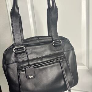 RADLEY LONDON Bewell Black Grained Leather Zip Top Tote Bag NWT $318